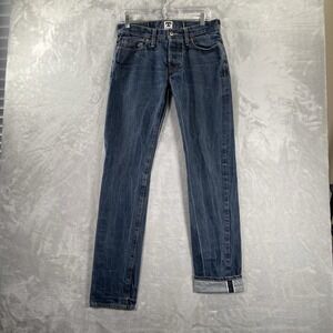 Tellason Jeans men's 30x33 Selvedge Slim Straight Fit White Oak Cone Denim Blue